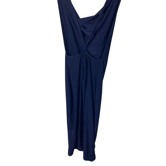 Missguided Navy Slip On Open Back Bodycon Midi Length Dress - Picture 2 of 8
